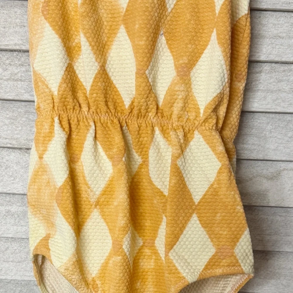 Bobo Choses Yellow and White Geometric Kids One-Piece Swim